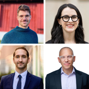 Headshots of 2025 Health Law Scholars: Benjamin A. Barsky, Alicia Gilbert, David A. Simon and Richard M. Weinmeyer